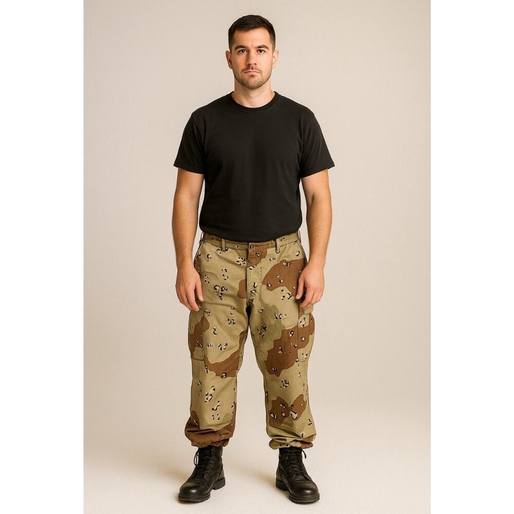 Wrangler Pants Mens Tag 39x26.5 Actual 42x29.5 Military Chocolate Chip Camo VTG